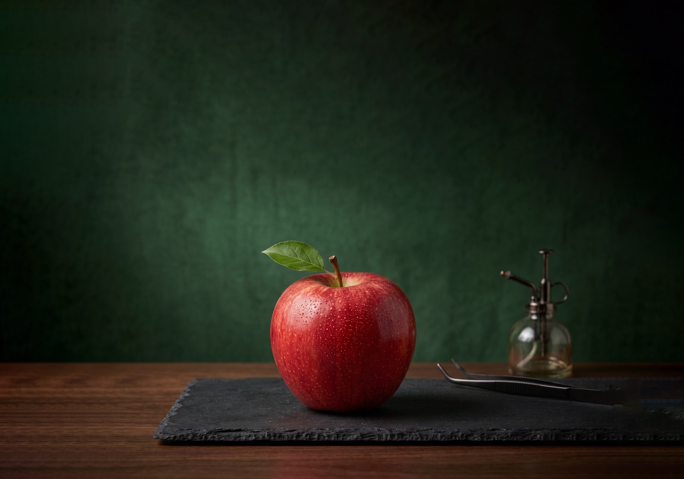 Seasonal red Shimla apple on a grading table