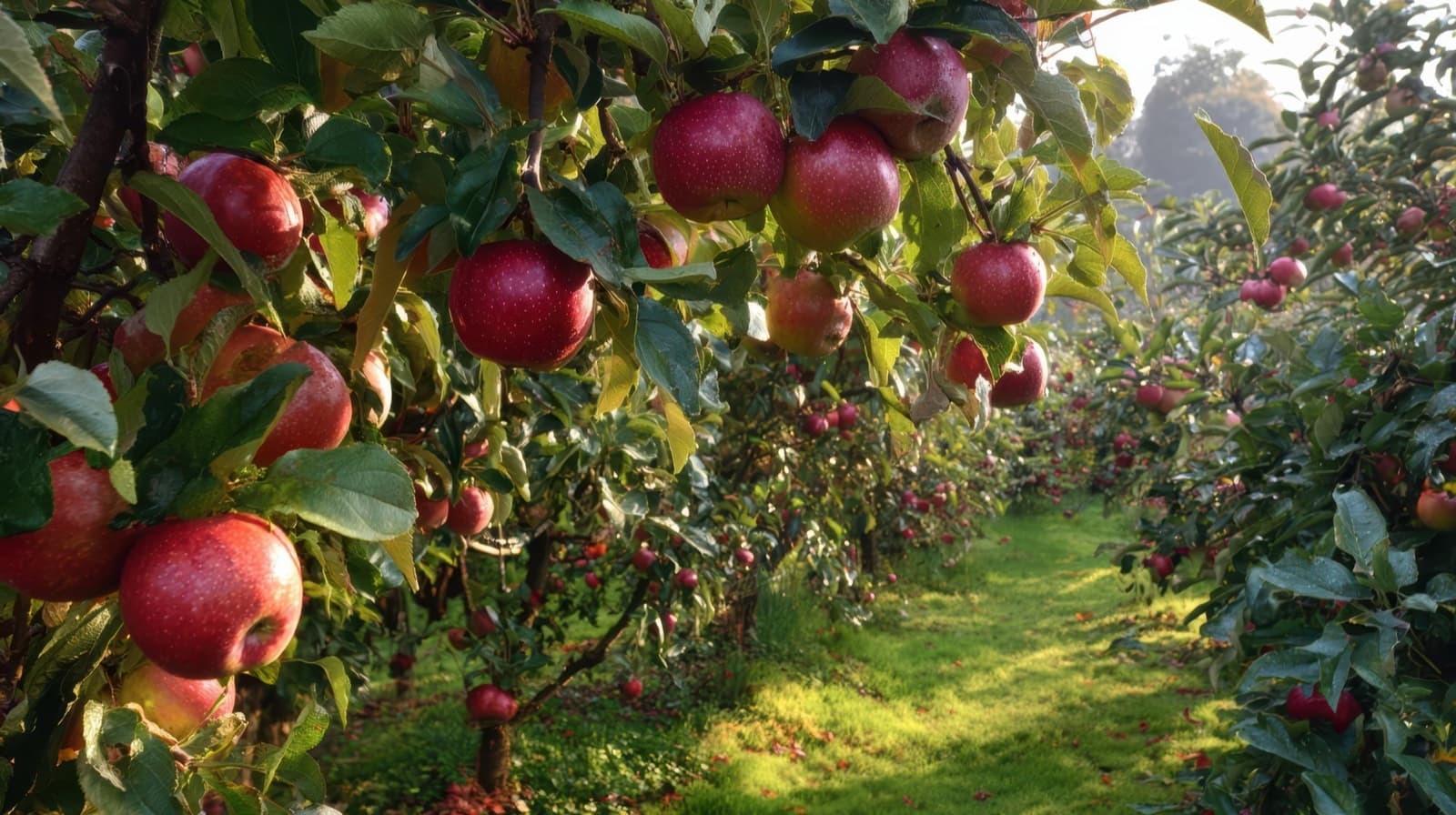 Apple trees in a Shimla orchard